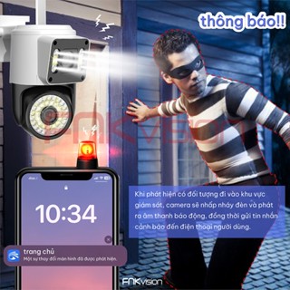 CAMERA WIFI FNKvision NGOÀI TRỜI 2 MẮT KÉP Q42D, ĐỘ PHÂN GIẢI YOOSEE 8MP, BẢO HÀNH 1 NẮM