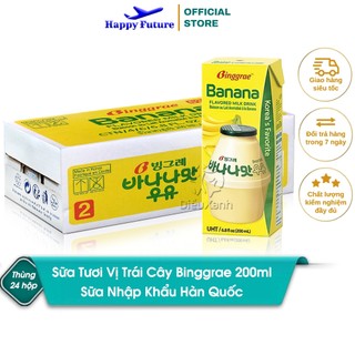 [Thùng 24 Hộp] Sữa Binggrae Vị Chuối 200ml - Nhập Khẩu Hàn Quốc