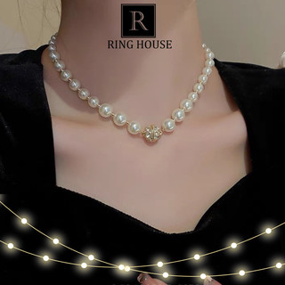 N83 Vòng cổ nữ choker nữ hạt trai dự tiệc sang trọng mặt đính ngọc
