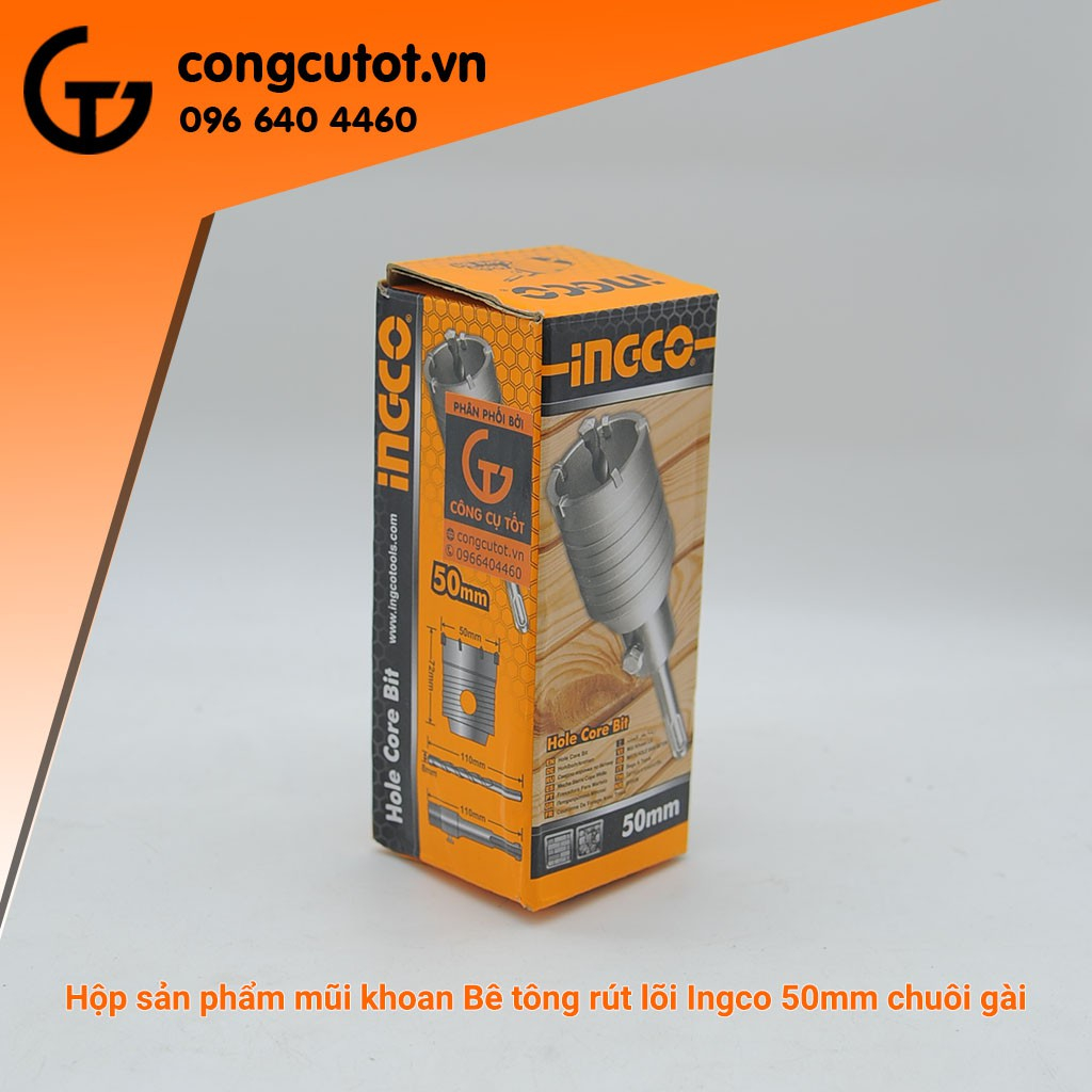Mũi khoan rút lõi bê tông chuôi gài chính hãng INGGO cỡ ø50-100mm khoan gạch men, lỗ tường dễ dàng