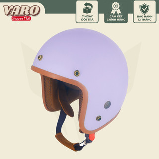Mũ bảo hiểm 3/4 VARO màu tím nhạt 03 thoáng khí