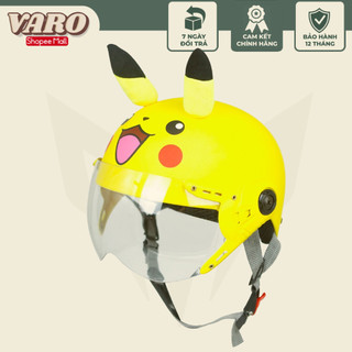 Mũ bảo hiểm nửa đầu VARO Trẻ em (2-4 tuổi) PIKACHU tai vàng kính