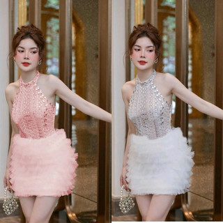 đầm body yếm tần đính đá dự tiệc