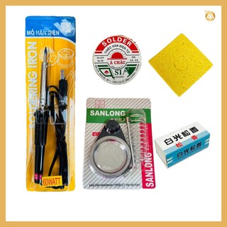 COMBO MỎ HÀN + PHỤ KIỆN ( đế gác, nhựa thông, bọt biển, chì hàn á châu )