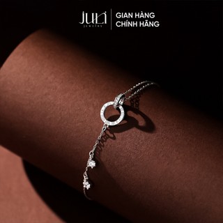 Lắc tay bạc JULI đính Kim Cương cao cấp đến từ Châu Âu, trắng sáng lấp lánh, hiện đại, trẻ trung | LT959 JULI JEWELRY