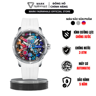 Đồng hồ Mark FairWhale  automatic nam lộ máy cơ,Đồng hồ đeo tay size 44mm,dạ quang,chống nước 30m full box tặng kèm hộp
