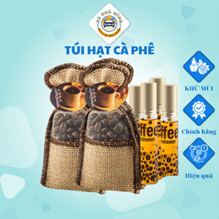 Túi hạt cà phê treo ô tô, xe hơi, tủ quần áo Xe Nhà Mình Túi cà phê khử mùi ô tô hiệu quả, tặng kèm tinh dầu