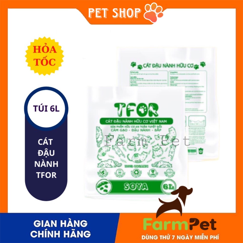 Cát đậu nành Tofu hữu cơ TFOR ORGANIC cho mèo XẢ TRỰC TIẾP TRONG NƯỚC | cát vệ sinh mèo - FRAM PET