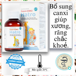 Siro Canxi + D3K2 Hatro bổ sung canxi giúp xương, răng chắc khỏe (120ml)