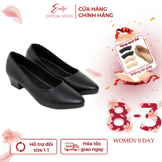 Giày Cao Gót Nữ Emily Giày Công Sở Dáng Basic Đế Cao 4cm Da Mềm Mịn Êm chân Form Chuẩn - EM4M