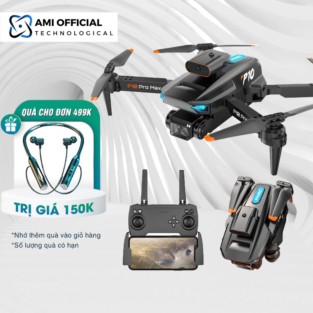 Flycam P10 Pro Max Máy bay điều khiển từ xa - Drone Camera bảo hành 12 tháng Ami official