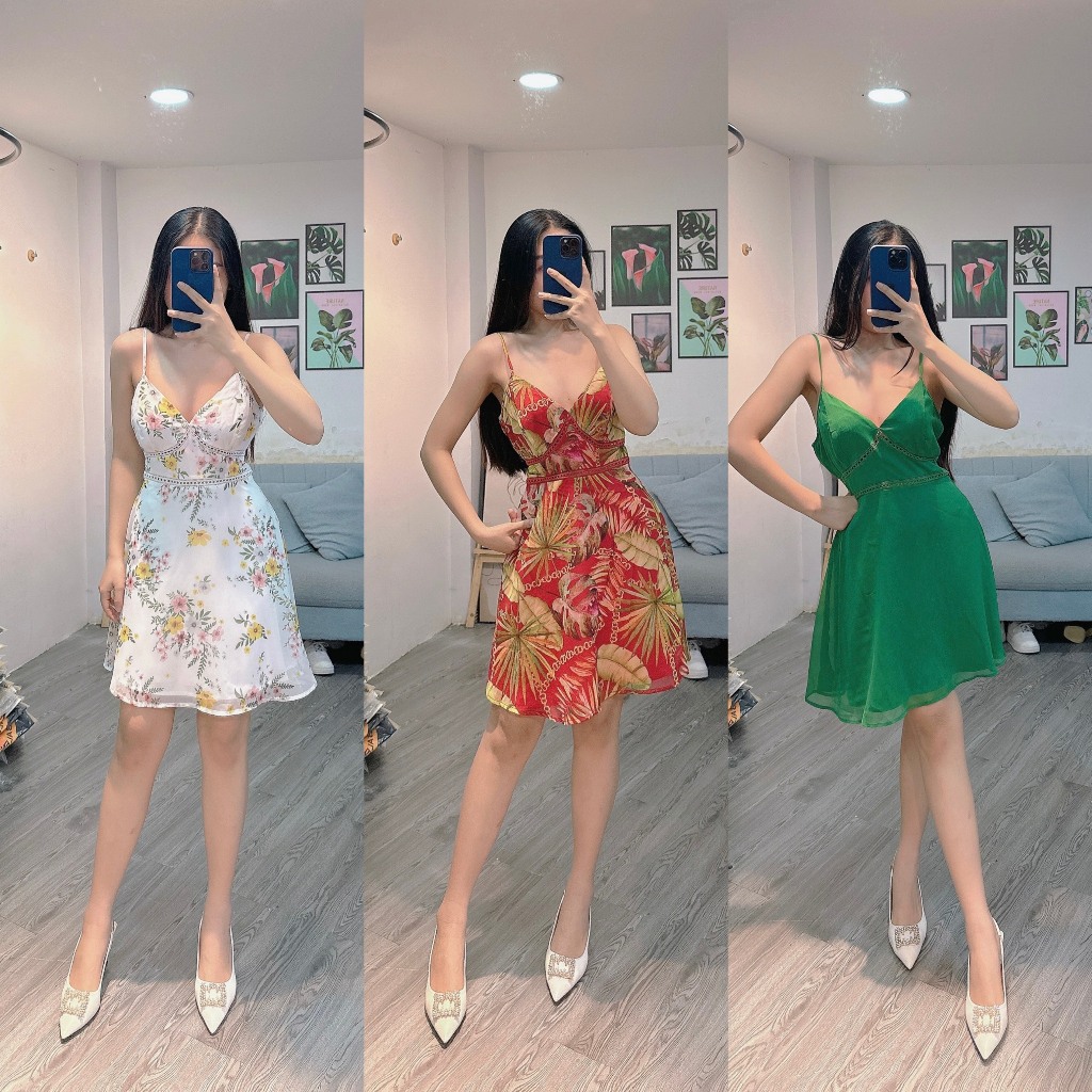 ĐẦM DÂY GUESS HOA