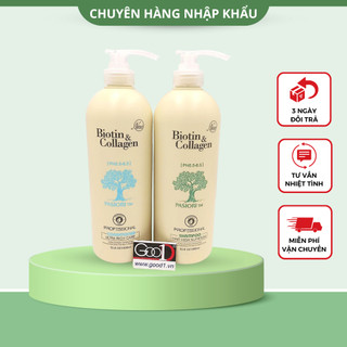 Dầu Gội Dầu Xả Biotin Collagen Trắng 1000ml Italy Cao Cấp