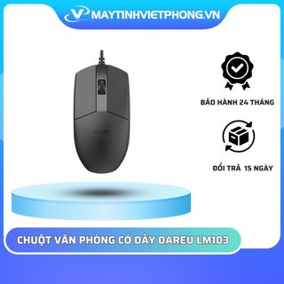CHUỘT VĂN PHÒNG DAREU LM103 BLACK  (USB/ĐEN)