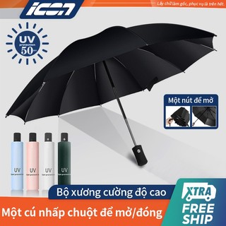 ICON Dù Gấp Tự Động 2 Chiều19 24 Xương UV Sunscreen Automatic Umbrella Retractable Folding Umbrella