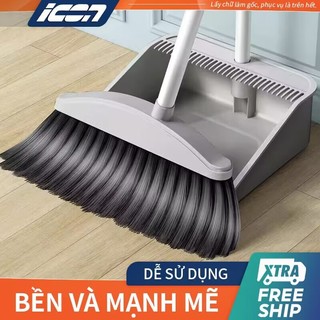 ICON Chổi kèm hót rác Bộ Chổi Quét Nhà Kèm Hốt Rác Cán Dài 2 trong 1 tiện lợi Chổi quét nhà thông minh