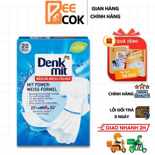 Miếng giặt tẩy quần áo trắng Denkmit giấy tẩy trắng, giữ màu trắng áo quần