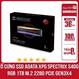 Ổ cứng ssd adata xpg spectrix s40g rgb 1tb m.2 2280 pcie gen3x4 - bảo hành 36 tháng