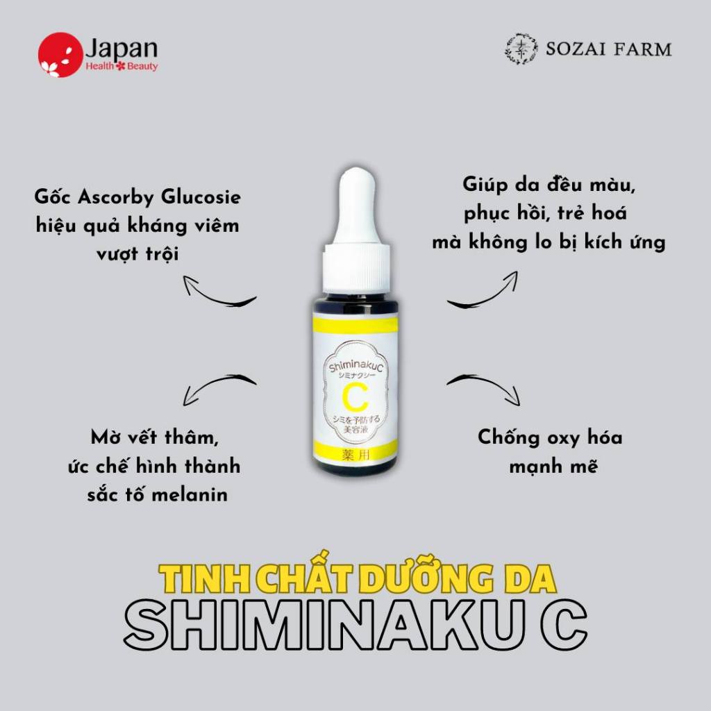 [MỚI] Combo dưỡng da cung cấp vitamin C Shiminaku C Sozai farm Nhật Bản