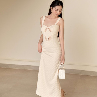 Đầm dài xẻ tà diamond midi dress - tipblu
