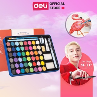 Màu nước dạng nén Deli cao cấp mới Water color bao gồm đầy đủ dụng cụ đi kèm chuyên nghiệp - 73936