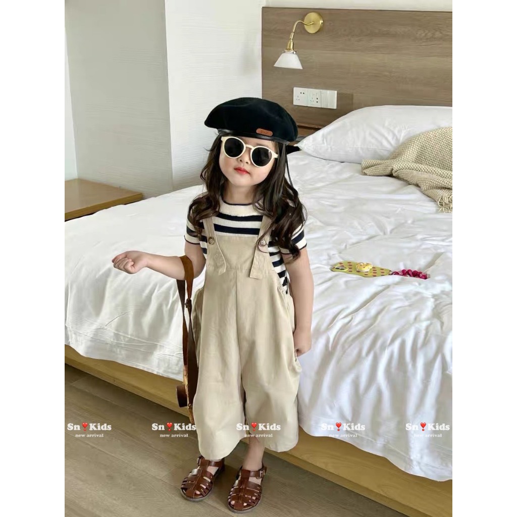 Set yếm kaki 2 da bé gái