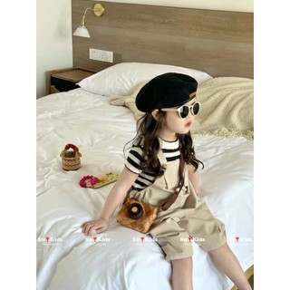 Set yếm kaki 2 da bé gái