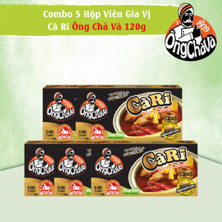 Combo 5 hộp viên gia vị cà ri ông chà và gold 120g
