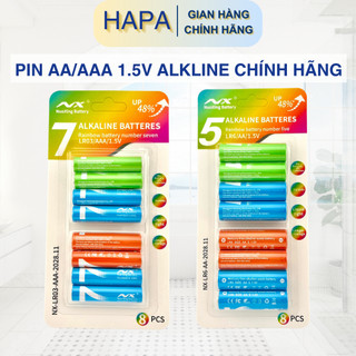 Pin tiểu rainbow aa / aaa 1 vỉ 8 viên pin đũa số 5 aa số 7 aaa alkline chính hãng