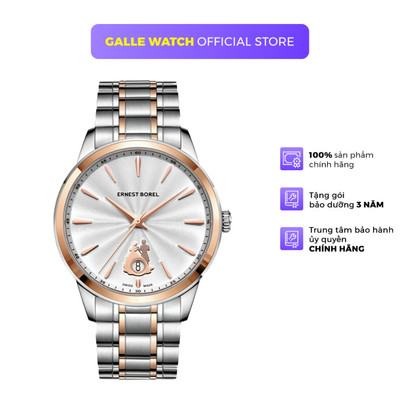 Đồng hồ cơ nam Ernest Borel N0520G0A-MN2N kính Sapphire cao cấp, chịu nước 5ATM, dây da đeo tay cao cấp, chính hãng