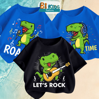 Áo thun bé trai hình khủng long, Áo phông khủng long bé trai 100% cotton tự nhiên, BST khủng long Bi Kids 1