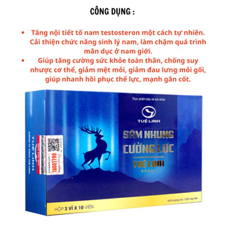 Sâm Nhung Cường Lực Tuệ Linh 30 Viên