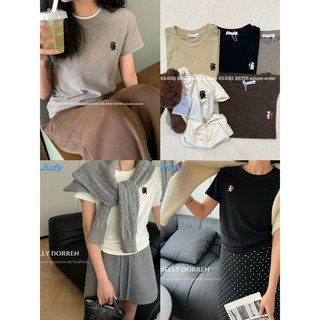 Áo thun babytee thêu hình gấu đôi hàng quảng châu fresh giỉl siêu đẹp