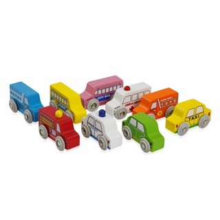 Combo 10 ôtô gỗ cho bé - giao màu ngẫu nhiên