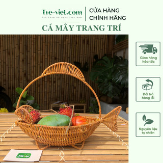 Rổ mây trang trí decor hình con cá đựng trái cây/ bánh kẹo