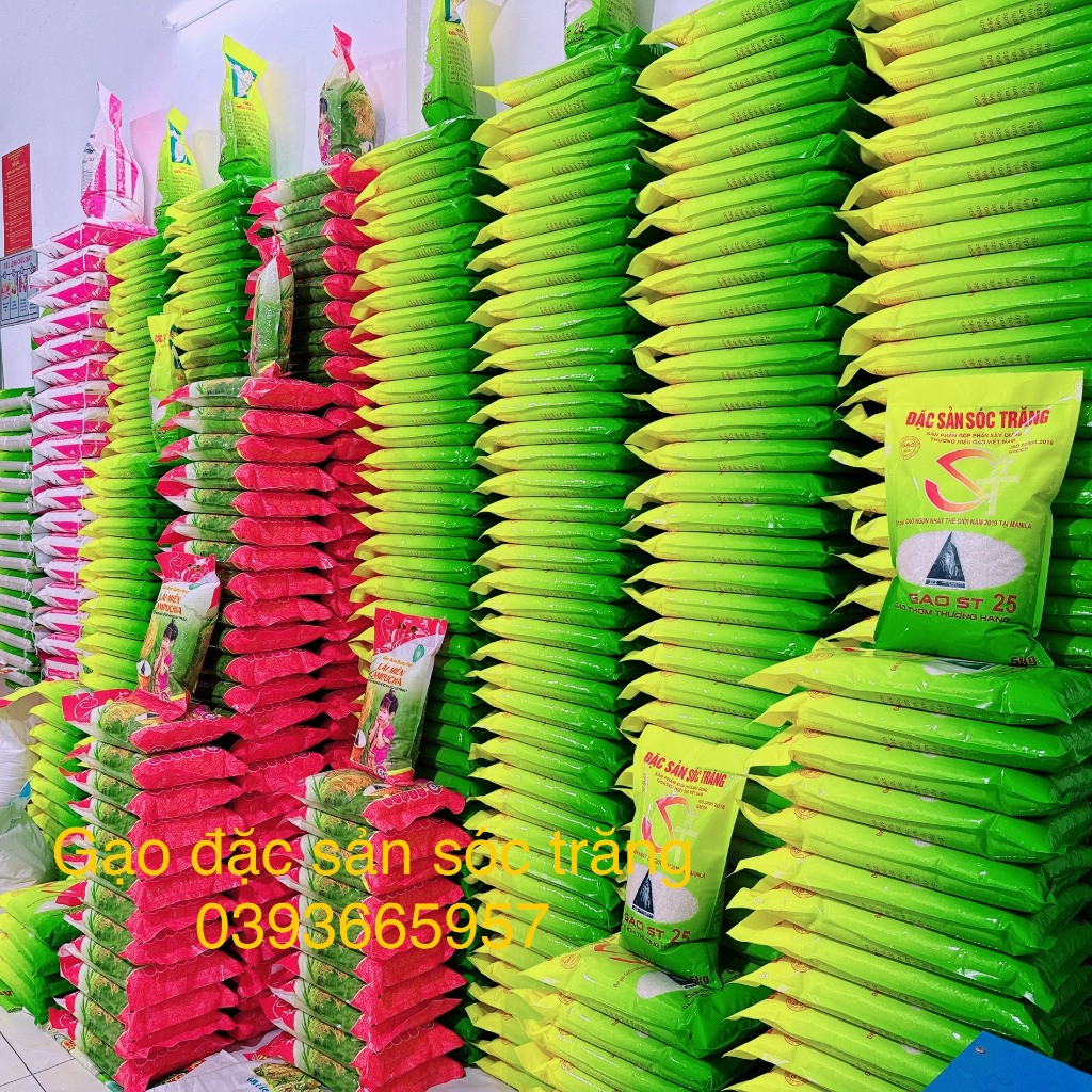 Gạo ST25 Dẻo Mềm Cơm thơm cơm Túi 5Kg (   Bao May ) | BigBuy360 - bigbuy360.vn