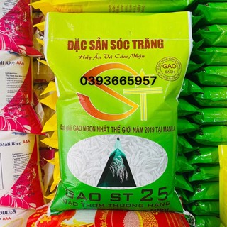 Gạo st25 dẻo mềm cơm thơm cơm túi 5kg