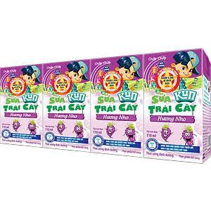 Kun sữa trái cây hương nho 180ml