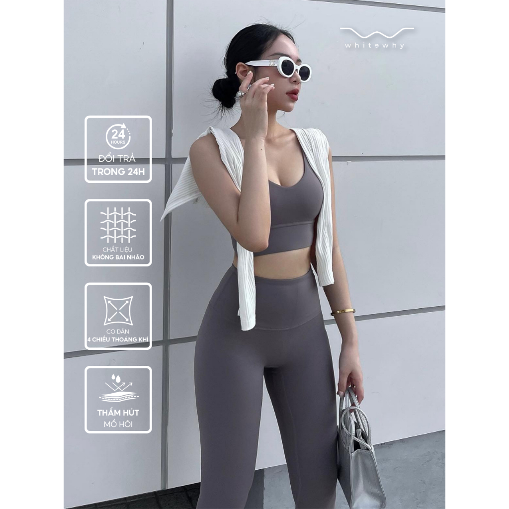Set đồ tập gym yoga thể thao nữ cao cấp WHITEWHY CoolFit tôn dáng co giãn thoáng khí