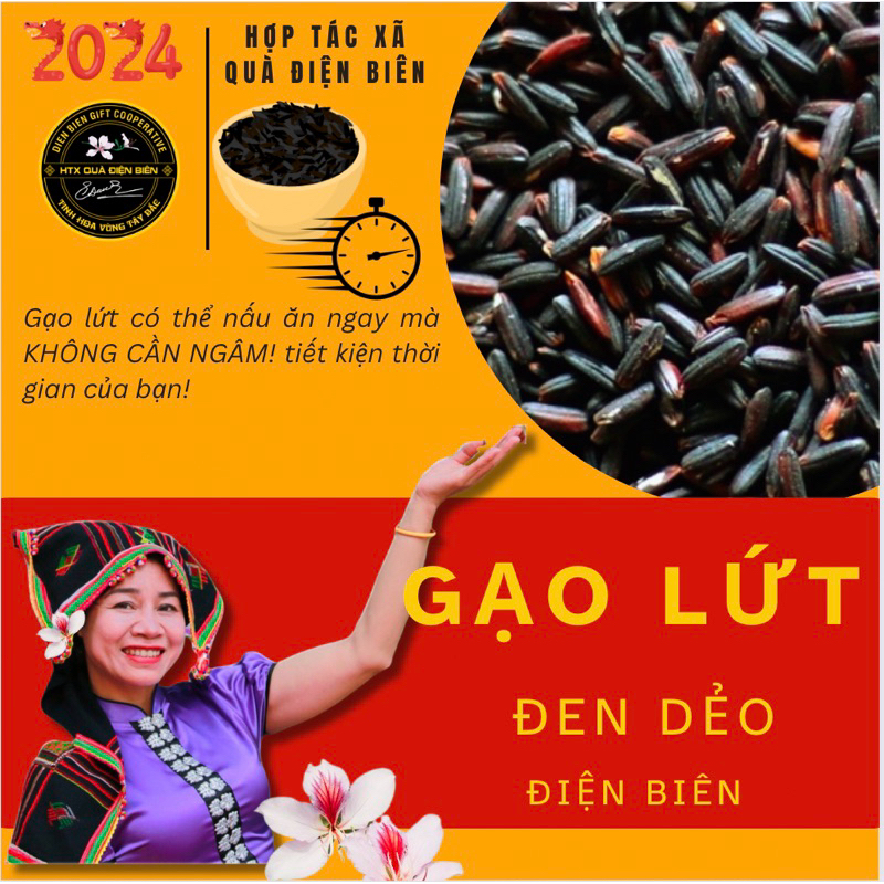 GẠO LỨT ĐEN DẺO - HTX QUÀ ĐIỆN BIÊN