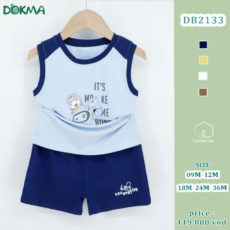 Bộ sát nách/ ba lỗ bé trai Dokma 9-36M mã DB2133