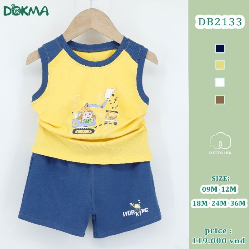 Bộ sát nách/ ba lỗ bé trai Dokma 9-36M mã DB2133