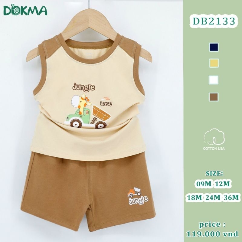 Bộ sát nách/ ba lỗ bé trai Dokma 9-36M mã DB2133