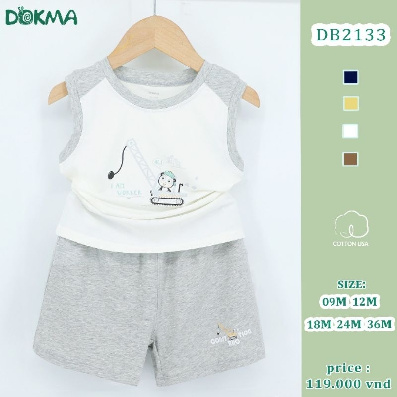 Bộ sát nách/ ba lỗ bé trai Dokma 9-36M mã DB2133