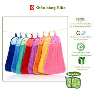 Khăn Lau Tay Lông Cừu KIBA, Chất Siêu Mềm, Siêu Thấm, Có Móc Treo Tiện Lợi, Nhiều Màu Sắc Xinh Xắn