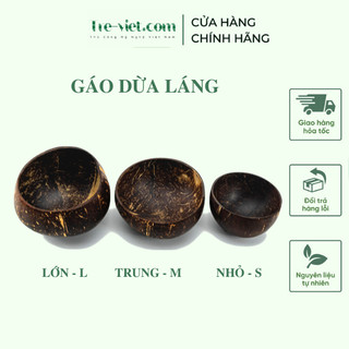 Chén gáo dừa trộn mặt nạ - Bát gáo dừa đựng salad trang trí - Coconut Bowl | Tre Việt