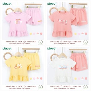 Bộ cộc tay bé gái 2-6y dokma
