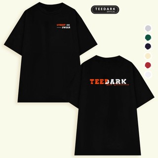 Áo thun unisex hoạ tiết TEEDARK đỏ đen Chất cotton mềm mịn, Áo phông nam nữ form rộng tay lỡ - Mã TDPT663