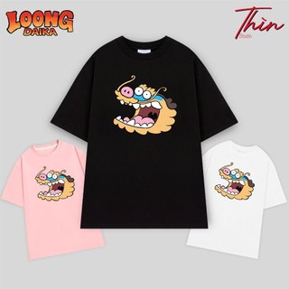 Áo thun nam nữ 2024 in hình rồng hài hước chính hãng form rộng LDK08