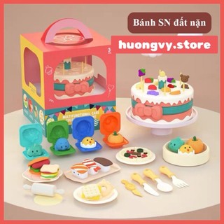 Đồ chơi trang trí bánh sinh nhật kèm đất nặn, đồ chơi đất nặn an toàn cho bé thoả sức sáng tạo